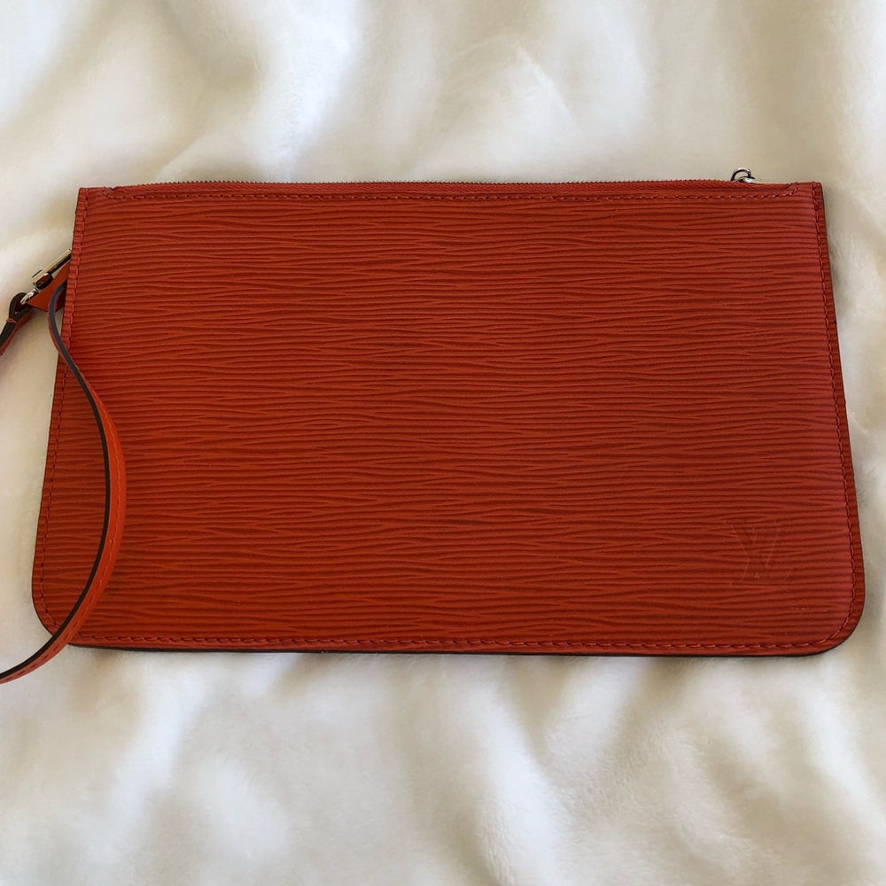 SOLD Louis Vuitton Orange Epi Leather Wristlet- - Picture 1 of 8
